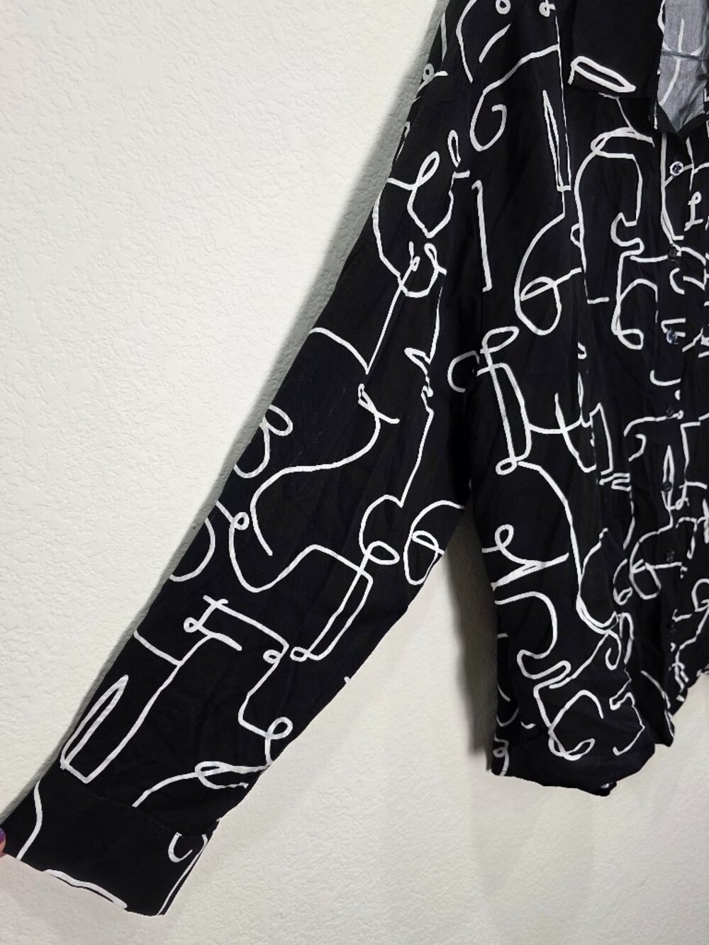 ELOQUII 2 Piece Pant Set NWT Abstract Face Line Art Wide Leg Plus Size 16 - Picture 4 of 16